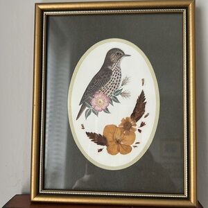 Gold Framed Bird Wall Art Decor